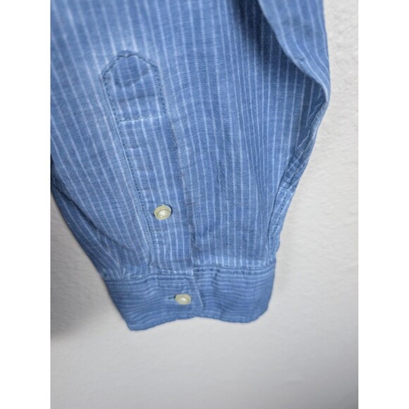 GAP Mens XL Blue Pinstripe Long Sleeve Button Down Shirt - Picture 6 of 9